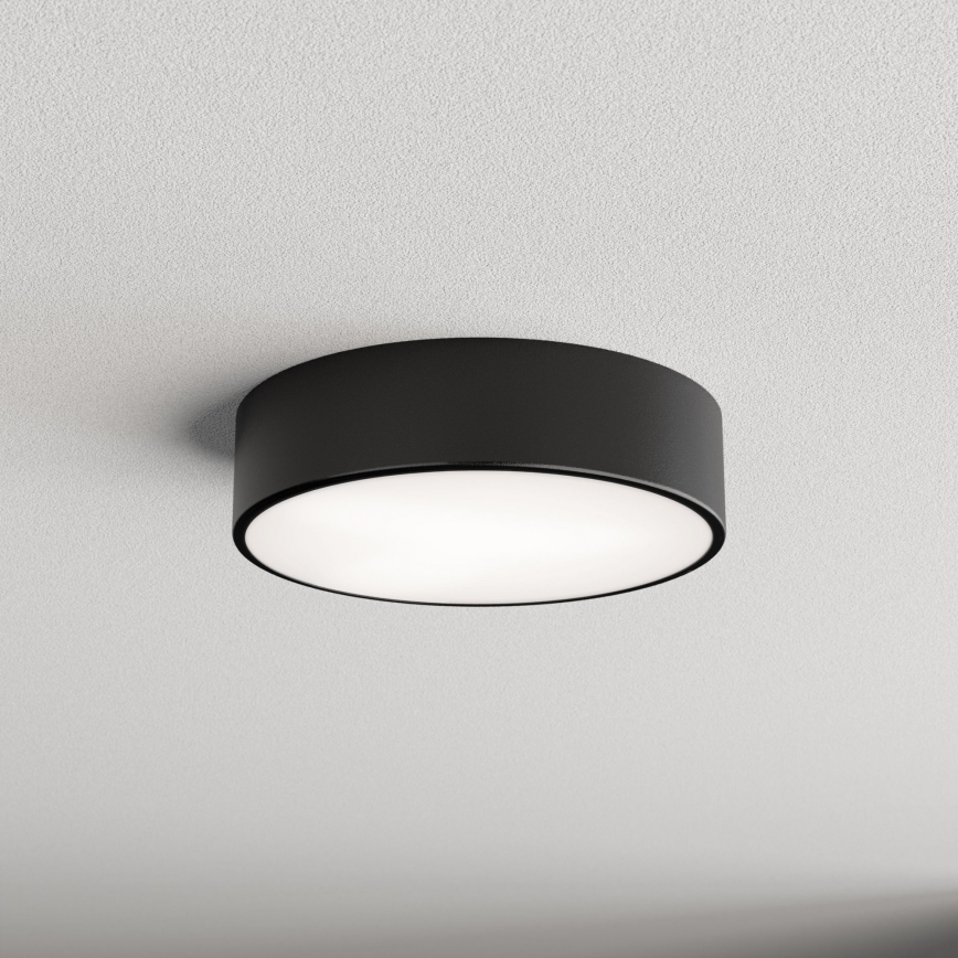 Kylpyhuoneen kattovalaisin anturilla CLEO 2xE27/24W/230V, halkaisija 30 cm, musta, IP54