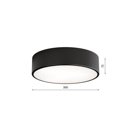 Kylpyhuoneen kattovalaisin anturilla CLEO 2xE27/24W/230V, halkaisija 30 cm, musta, IP54