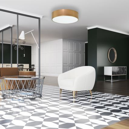 Kylpyhuoneen kattovalaisin CLEO 2xE27/24W/230V d. 30 cm kulta IP54