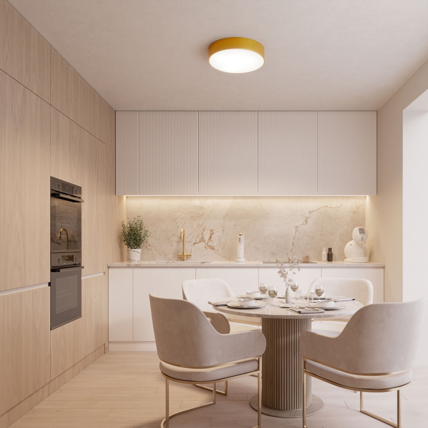 Kylpyhuoneen kattovalaisin CLEO 2xE27/24W/230V d. 30 cm kulta IP54