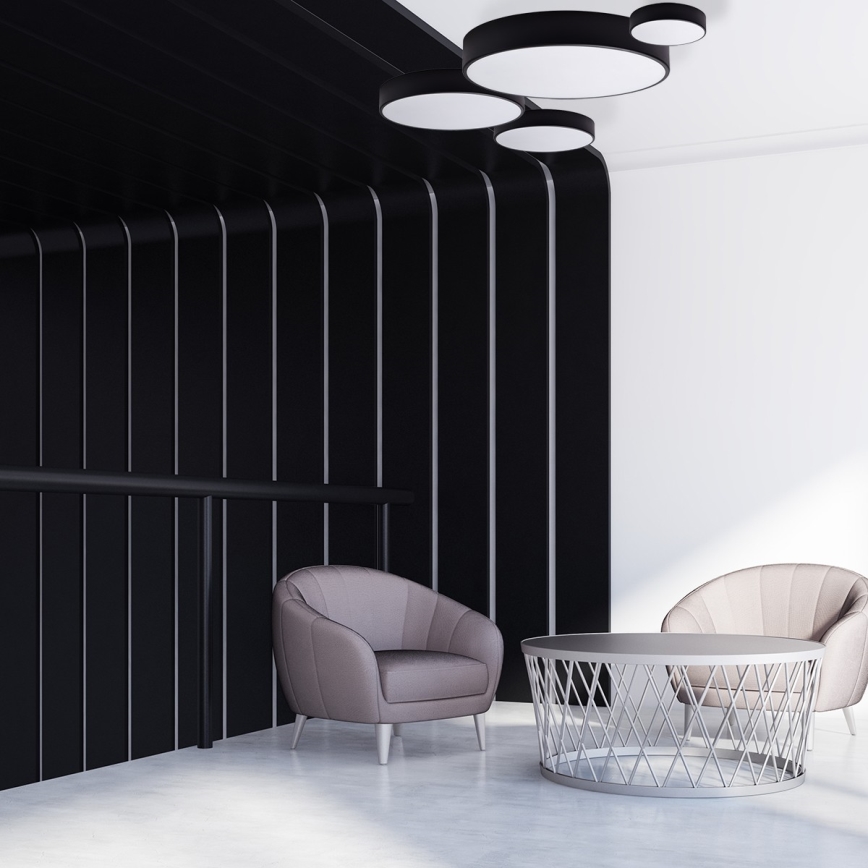 Kylpyhuoneen kattovalaisin CLEO 2xE27/24W/230V d. 30 cm musta IP54