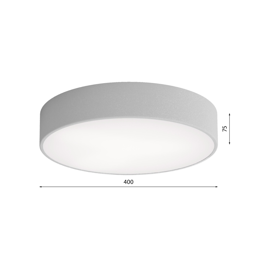 Kylpyhuoneen kattovalaisin CLEO sensorilla, 3 x E27, 24 W, 230 V, Ø 40 cm, harmaa, IP54