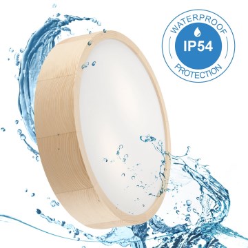 Kylpyhuoneen kattovalaisin NATURAL 3xE27/15W/230V IP54 mänty Ø 37 cm