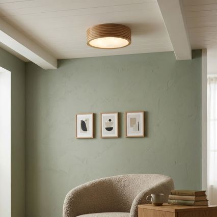 Kylpyhuoneen kattovalaisin OAK 2xE27/15W/230V IP54 tammi Ø 27 cm