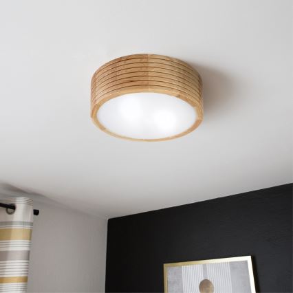 Kylpyhuoneen kattovalaisin OAK 2xE27/15W/230V IP54 tammi Ø 27 cm