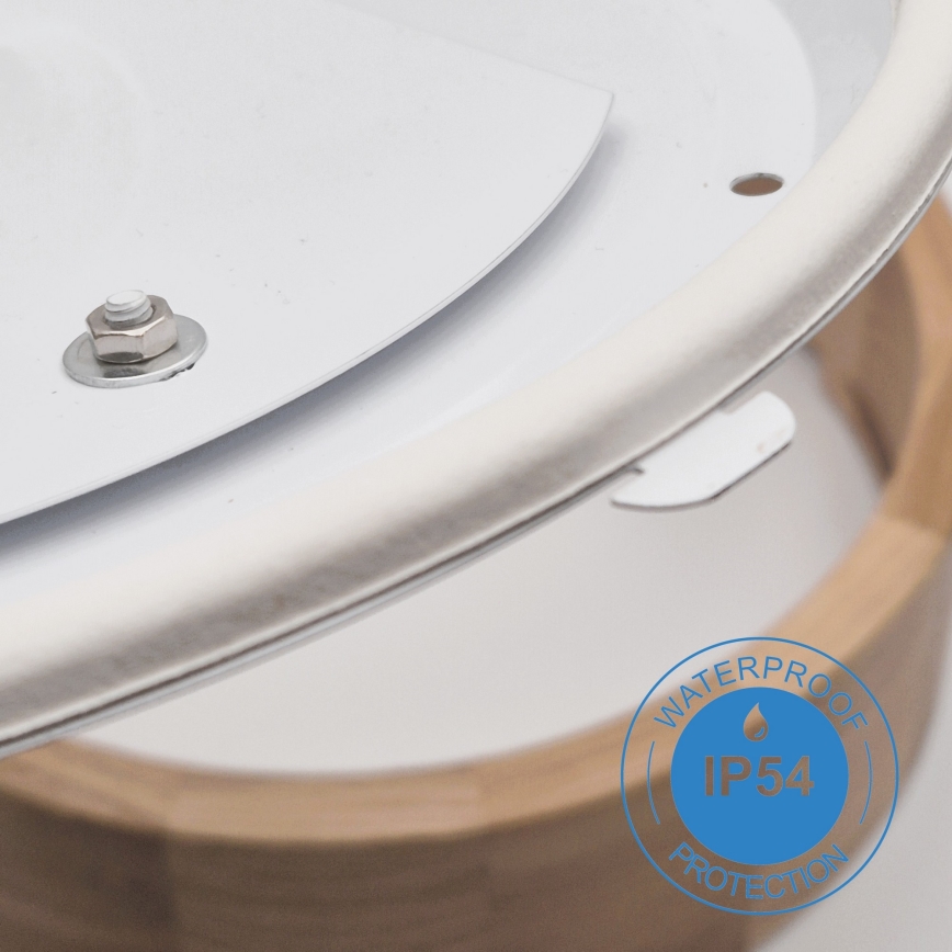 Kylpyhuoneen kattovalaisin OAK 3xE27/15W/230V, tammi, halkaisija 37 cm, IP54