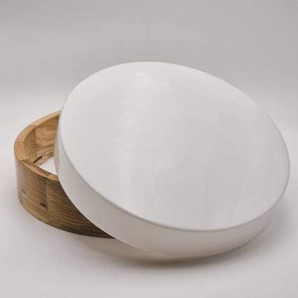 Kylpyhuoneen kattovalaisin OAK 3xE27/15W/230V, tammi, halkaisija 37 cm, IP54