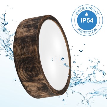 Kylpyhuoneen kattovalaisin OAK SMOKY 2xE27/15W/230V IP54 Ø 27,5 cm tammi/ruskea