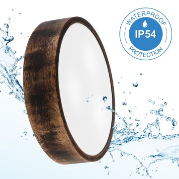 Kylpyhuoneen kattovalaisin OAK SMOKY 3xE27/15W/230V IP54 ? 37,5 cm tammi/ruskea