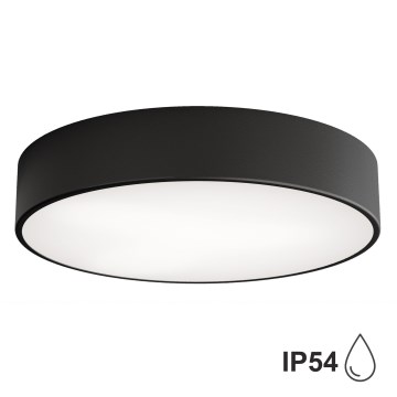 Kylpyhuoneen kattovalaisin sensorilla CLEO 3 x E27 / 24 W / 230 V, halkaisija 40 cm, musta, IP54