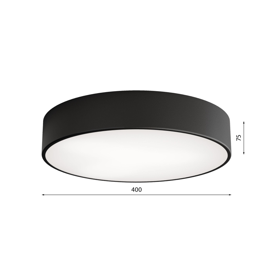 Kylpyhuoneen kattovalaisin sensorilla CLEO 3 x E27 / 24 W / 230 V, halkaisija 40 cm, musta, IP54