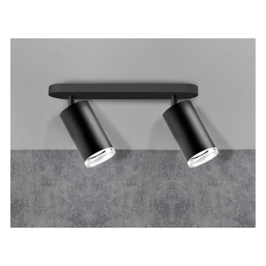 Kylpyhuoneen kohdevalo TURYN 2xGU10/10W/230V IP44 musta