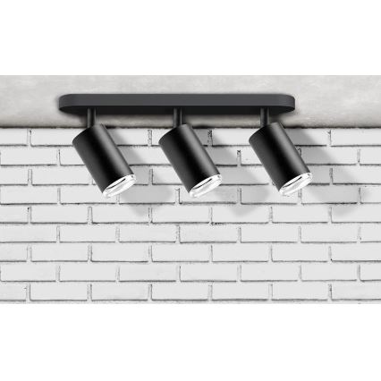 Kylpyhuoneen kohdevalo TURYN 3xGU10/10W/230V IP44 musta