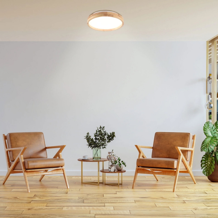 LED-kylpyhuoneen puinen kattovalaisin LED/12W/230V halkaisija 27 cm IP44 tammi