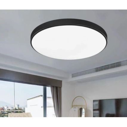 Kylpyhuoneen LED-kattovalaisin CARTER LED/12W/230V 6000K IP44 Ø 22 cm musta