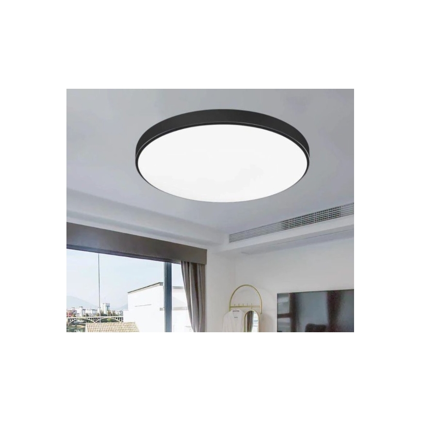 Kylpyhuoneen LED-kattovalaisin CARTER LED/12W/230V 6000K IP44 Ø 22 cm musta