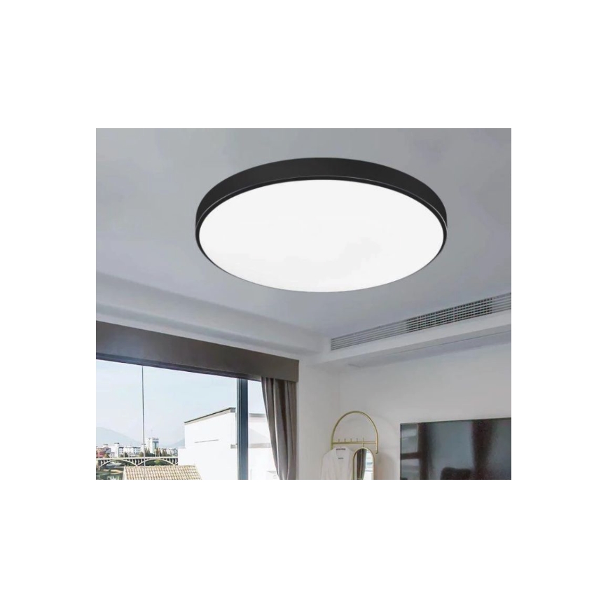 Kylpyhuoneen LED-kattovalaisin CARTER LED/12W/230V 6000K IP44 Ø 22 cm musta