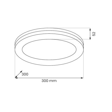 Kylpyhuoneen LED-kattovalaisin MARLON, 36 W, 230 V, Ø 30 cm, IP54, valkoinen