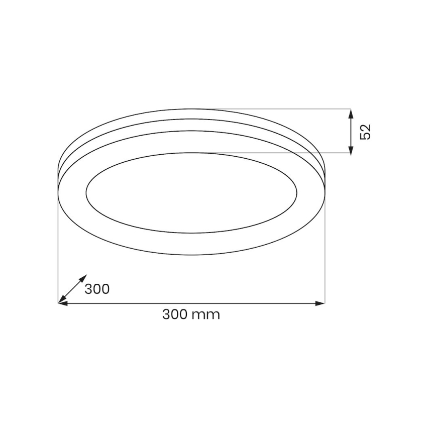 Kylpyhuoneen LED-kattovalaisin MARLON, 36 W, 230 V, Ø 30 cm, IP54, valkoinen