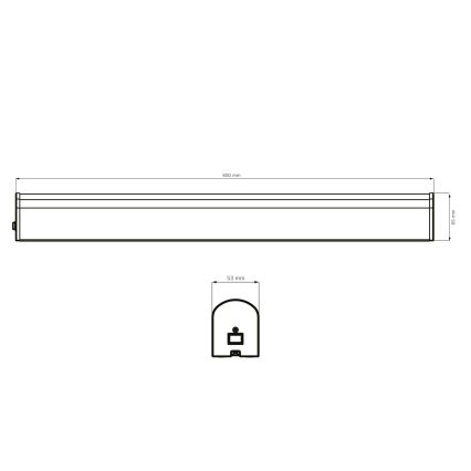 Kylpyhuoneen LED-peilivalo ALEX LED/15W/230V 4000K 60 cm IP44 musta