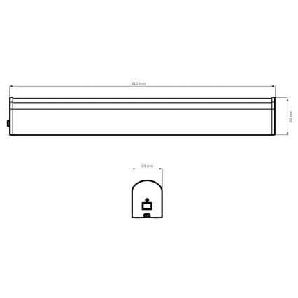 Kylpyhuoneen LED-peilivalo ALEX LED/8W/230V 4000K 41 cm IP44 musta