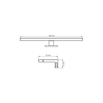 Kylpyhuoneen LED-peilivalo MILOS LED/5W/230V 4000K 30 cm IP44 musta