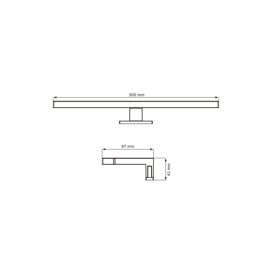 Kylpyhuoneen LED-peilivalo MILOS LED/5W/230V 4000K 30 cm IP44 musta