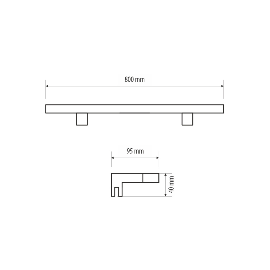 Kylpyhuoneen LED-peilivalo MIRROR LED/12W/230V 80 cm IP44 musta