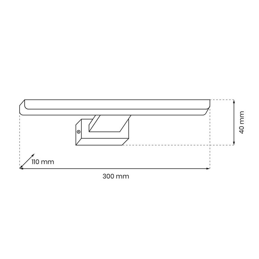 Kylpyhuoneen LED-seinävalaisin SHINE LED/7W/230V 30 cm IP44, kiiltävä kromi