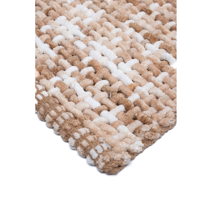 Kylpyhuoneen matto BELWEDER 60x100 cm beige/valkoinen