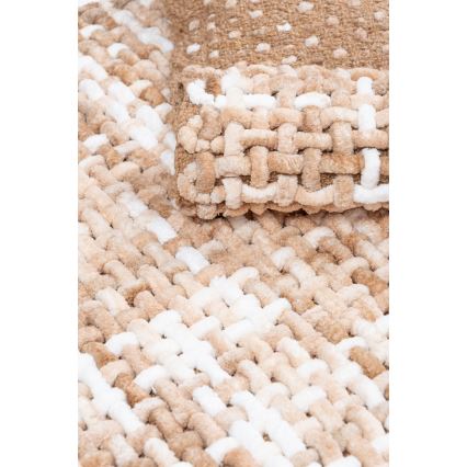 Kylpyhuoneen matto BELWEDER 60x100 cm beige/valkoinen