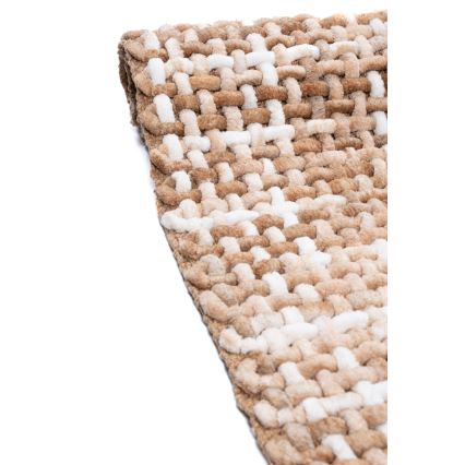 Kylpyhuoneen matto BELWEDER 60x100 cm beige/valkoinen