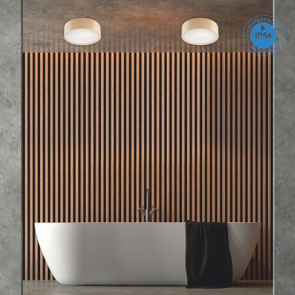 Kylpyhuoneen kattovalaisin NATURAL 2xE27/15W/230V IP54 mänty Ø 27 cm