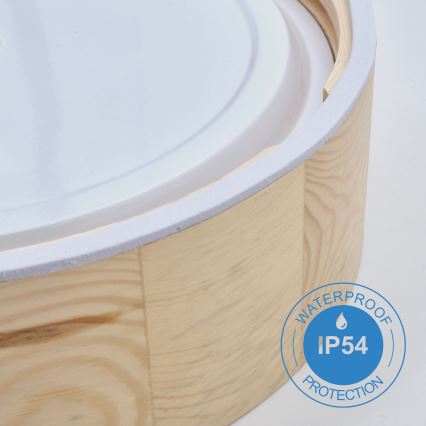 Kylpyhuoneen kattovalaisin NATURAL 2xE27/15W/230V IP54 mänty Ø 27 cm