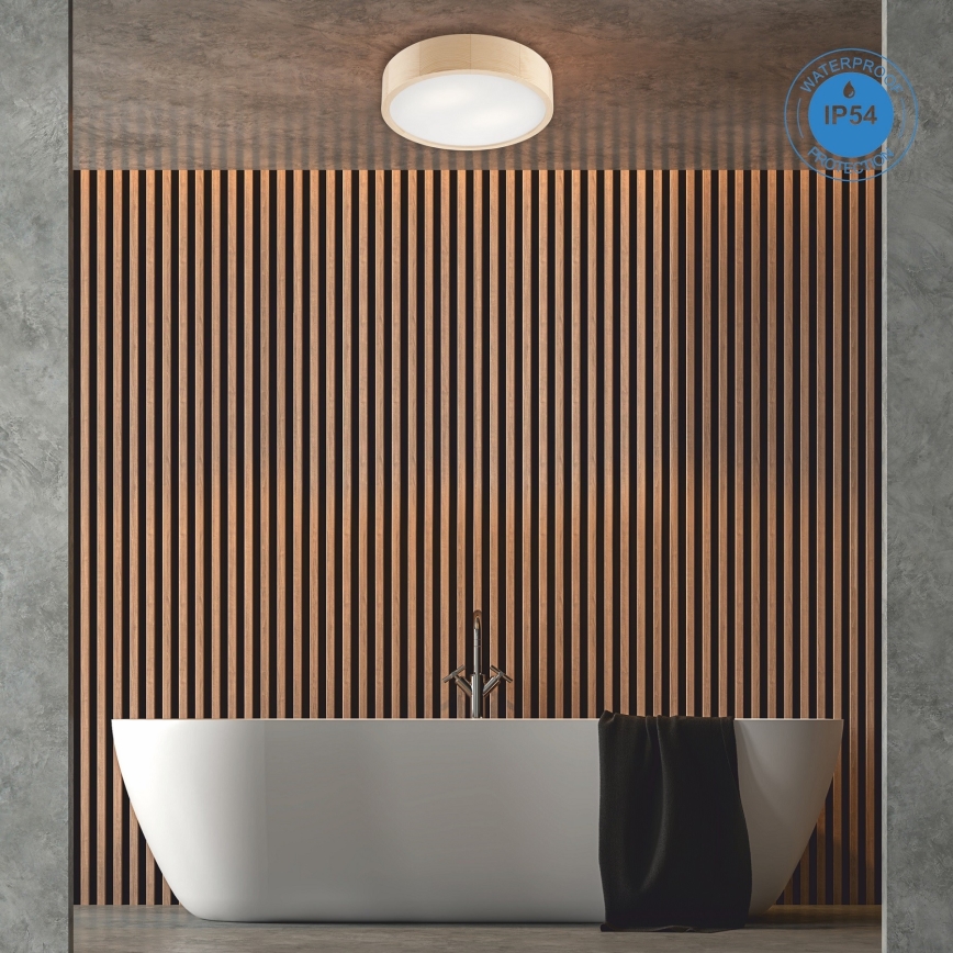 Kylpyhuoneen kattovalaisin NATURAL 3xE27/15W/230V IP54 mänty Ø 37 cm