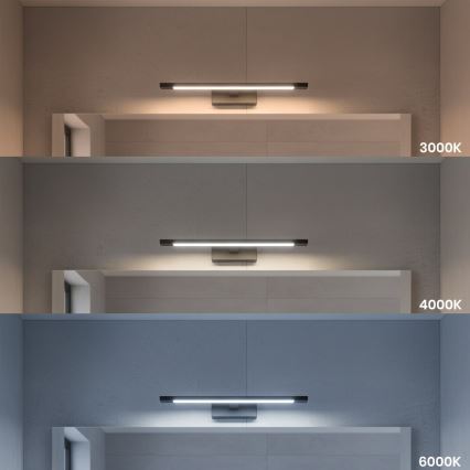LED-kylpyhuoneen peilivalaisin KLIMT LED/8W/230V 3000/4000/6000K 40 cm IP44 musta