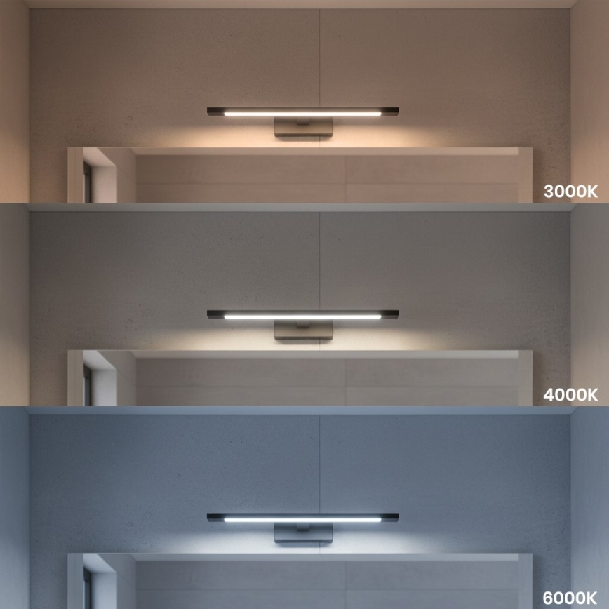LED-kylpyhuoneen peilivalaisin KLIMT LED/8W/230V 3000/4000/6000K 40 cm IP44 musta