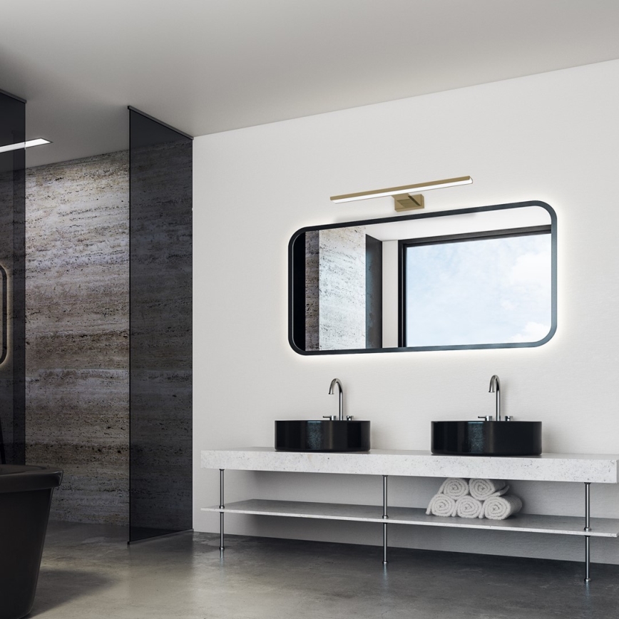 Kylpyhuoneen peilivalaisin SHINE LED/13,8W/230V 60 cm IP44 messinki