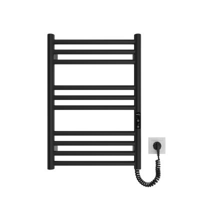 Kylpyhuoneen pyyhekuivain HF GREENWICH 100W/230V 57x43 cm musta oikeanpuoleinen pyöreä