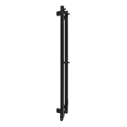 Kylpyhuoneen pyyhekuivain HF SLIM 80W/230V 117x14 cm musta kulmikas IP44