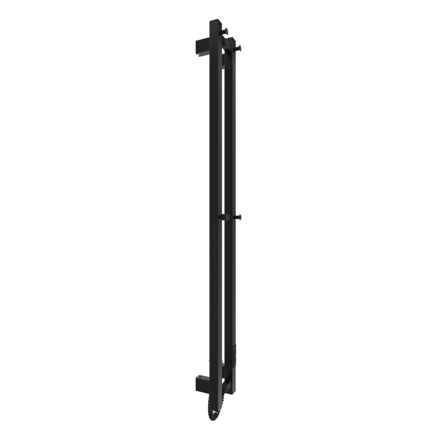 Kylpyhuoneen pyyhekuivain HF SLIM 80W/230V 117x14 cm musta kulmikas IP44
