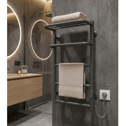 Kylpyhuoneen pyyhekuivain HOTEL 75W/230V 66x42 cm ruostumaton teräs/antrasiitti oikea