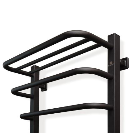 FORTIS kylpyhuoneen sähköinen pyyhekuivain termostaatilla 350W/230V 80,6 cm IP44 musta vasen