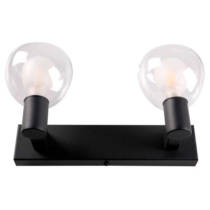 Kylpyhuoneen seinävalaisin POLA 2xG9/5W/230V IP44 musta/läpinäkyvä