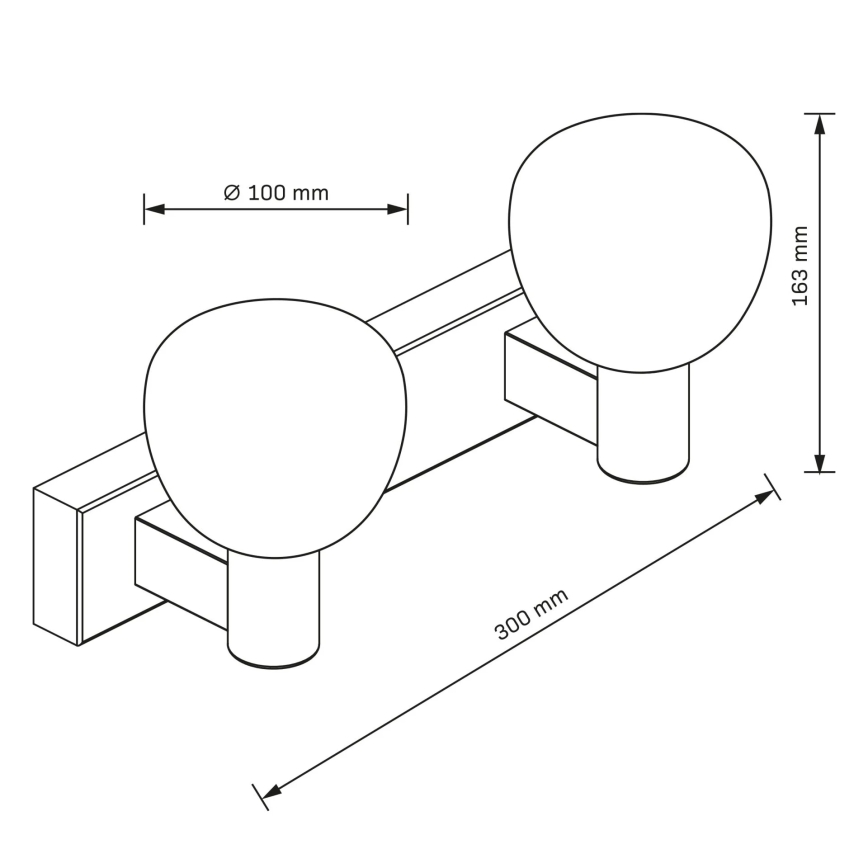 Kylpyhuoneen seinävalaisin POLA 2xG9/5W/230V IP44 musta/läpinäkyvä