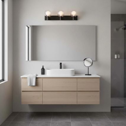 Kylpyhuoneen seinävalaisin POLA 3xG9/5W/230V IP44 musta/kirkas