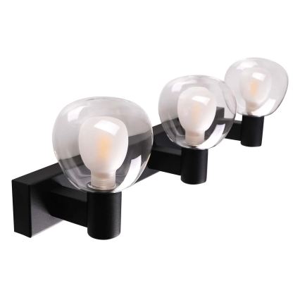 Kylpyhuoneen seinävalaisin POLA 3xG9/5W/230V IP44 musta/kirkas