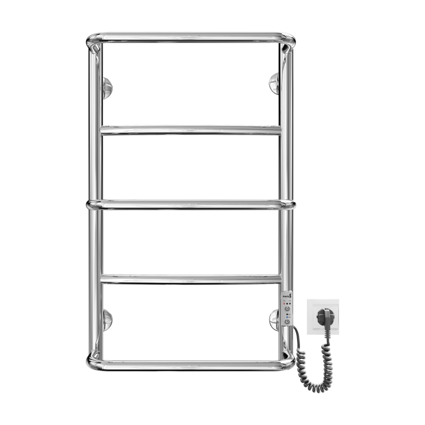 Kylpyhuoneen tikasmainen pyyhekuivain LUX 65W/230V 66x42 cm ruostumaton teräs/kiiltävä kromi oikeanpuoleinen