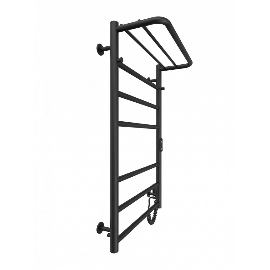 Kylpyhuoneen tikasmallinen pyyhekuivain HOME 95W/230V 77x53 cm, ruostumaton teräs/musta, oikea