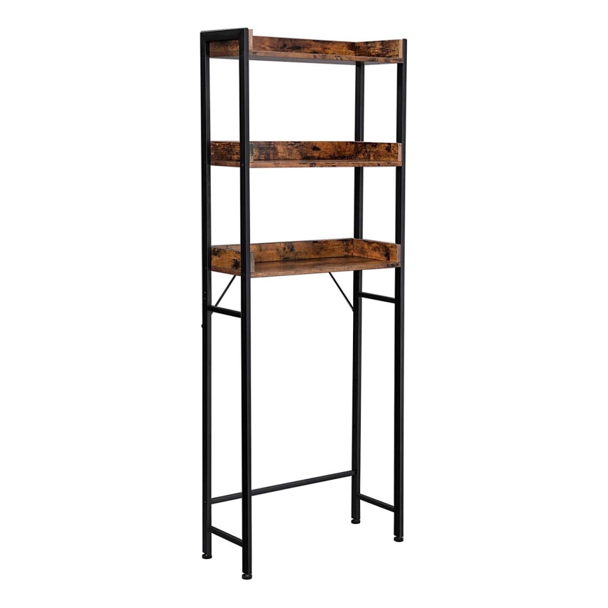 Kylpyhuonehylly RENARO ruskea/musta